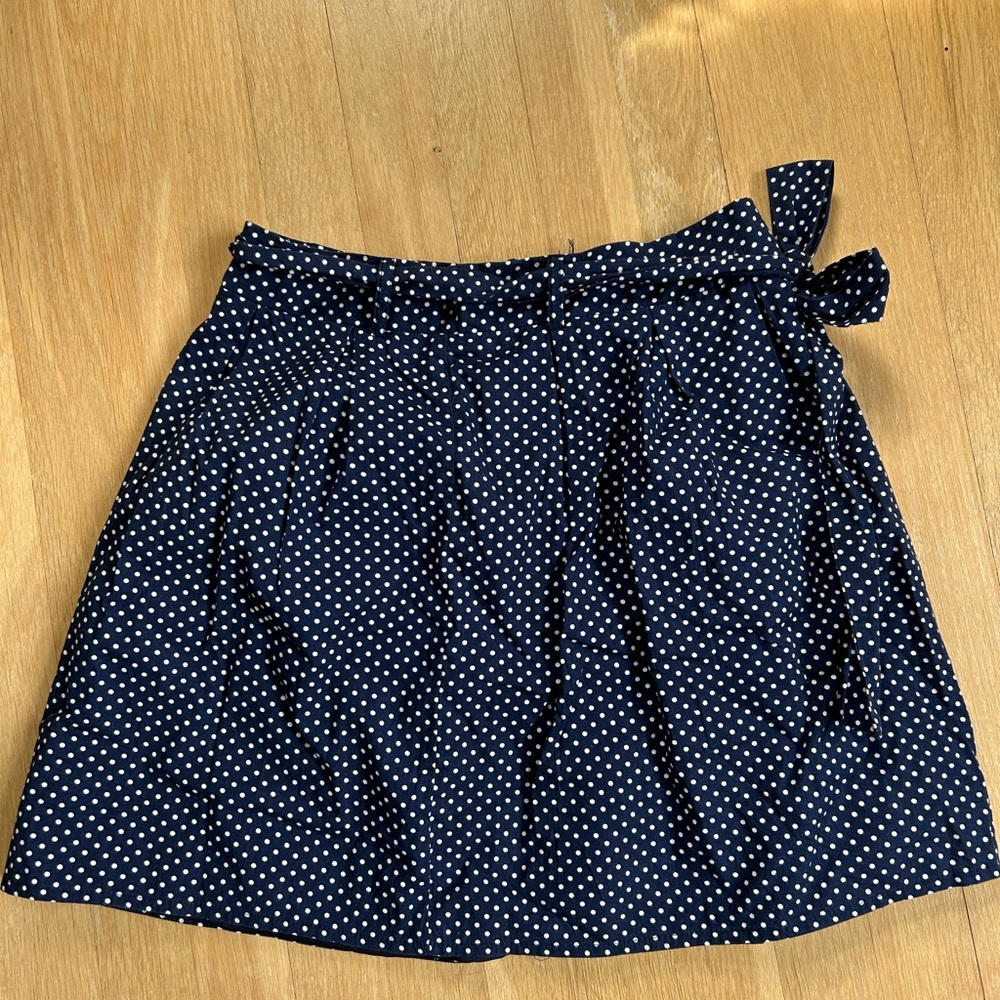 Francesca’s Navy Polka Dot Skirt